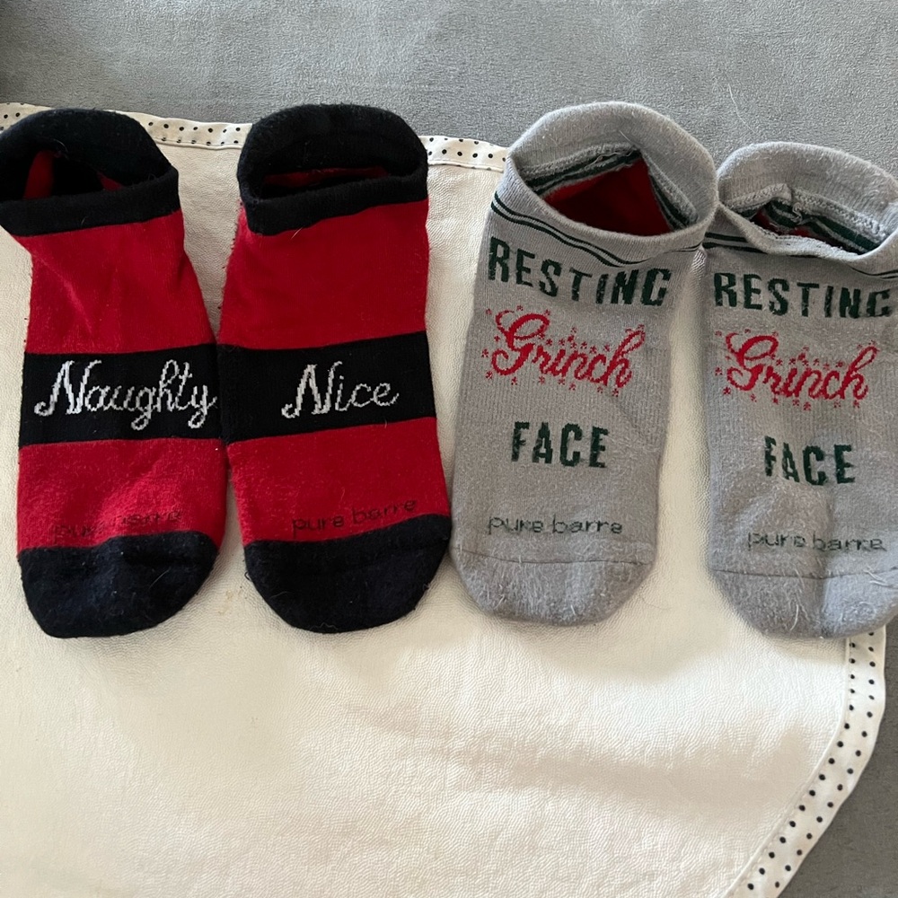 Holiday/Christmas Pure Barre Sticky Socks - Medium